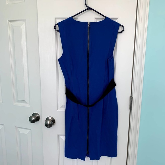 Kenneth‎ Cole Blue Wrap Belt Midi Dress Women's Size Large - Picture 4 of 8